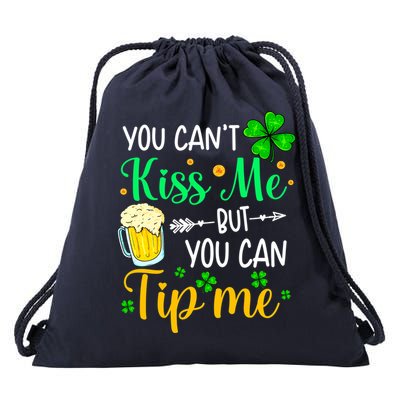 St Patrick's Day Lucky Shamrock Waitress Bartender Waiter Drawstring Bag