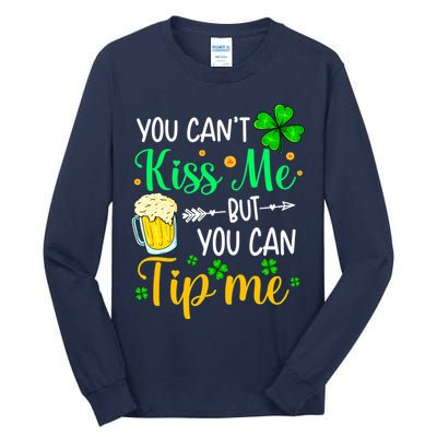 St Patrick's Day Lucky Shamrock Waitress Bartender Waiter Tall Long Sleeve T-Shirt