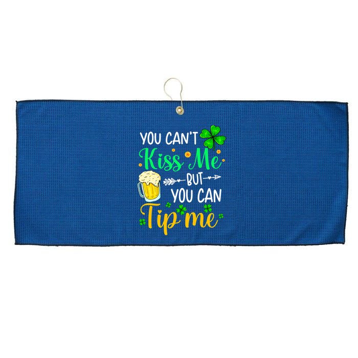 St Patrick's Day Lucky Shamrock Waitress Bartender Waiter Large Microfiber Waffle Golf Towel