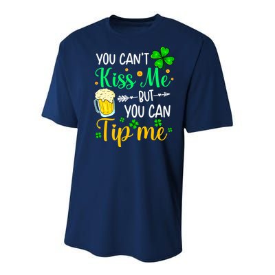St Patrick's Day Lucky Shamrock Waitress Bartender Waiter Youth Performance Sprint T-Shirt