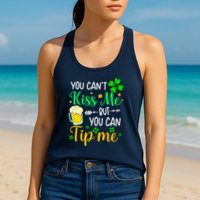 St Patrick's Day Lucky Shamrock Waitress Bartender Waiter Womens Tank Top