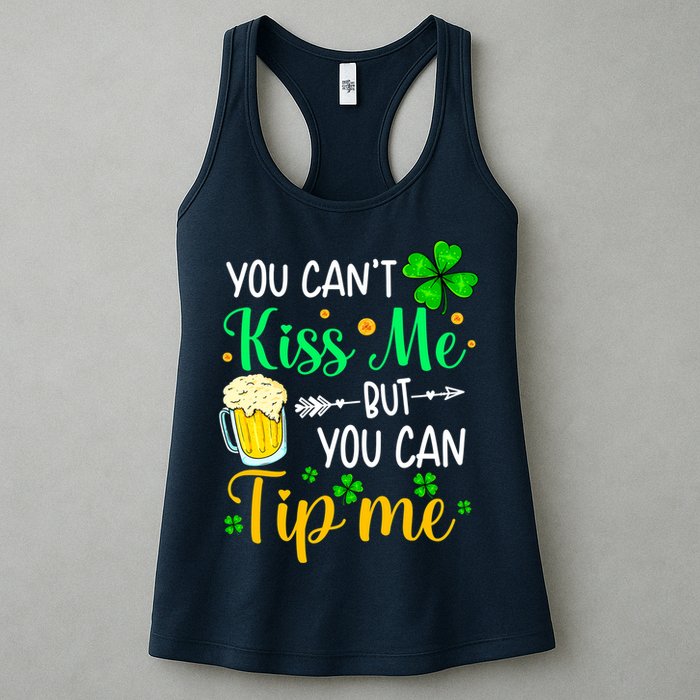 St Patrick's Day Lucky Shamrock Waitress Bartender Waiter Womens Tank Top