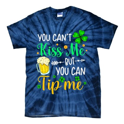 St Patrick's Day Lucky Shamrock Waitress Bartender Waiter Tie-Dye T-Shirt