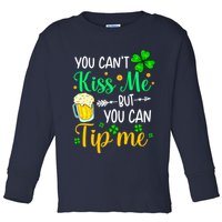St Patrick's Day Lucky Shamrock Waitress Bartender Waiter Toddler Long Sleeve Shirt