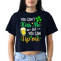 St Patrick's Day Lucky Shamrock Waitress Bartender Waiter Crop Top