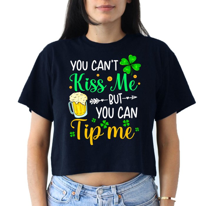 St Patrick's Day Lucky Shamrock Waitress Bartender Waiter Crop Top