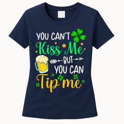 St Patrick's Day Lucky Shamrock Waitress Bartender Waiter Womens T-Shirt