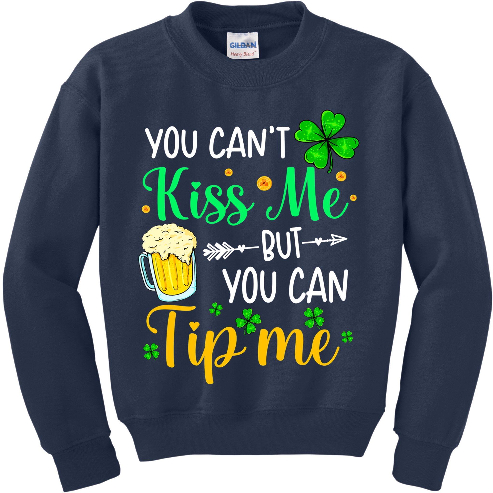 St Patrick's Day Lucky Shamrock Waitress Bartender Waiter Kids Sweatshirt