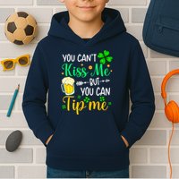 St Patrick's Day Lucky Shamrock Waitress Bartender Waiter Kids Hoodie