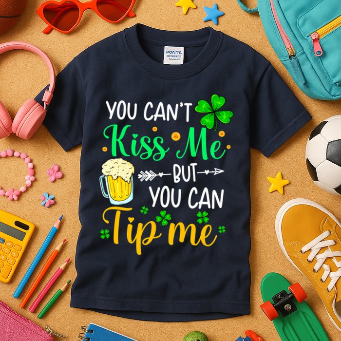St Patrick's Day Lucky Shamrock Waitress Bartender Waiter Kids T-Shirt