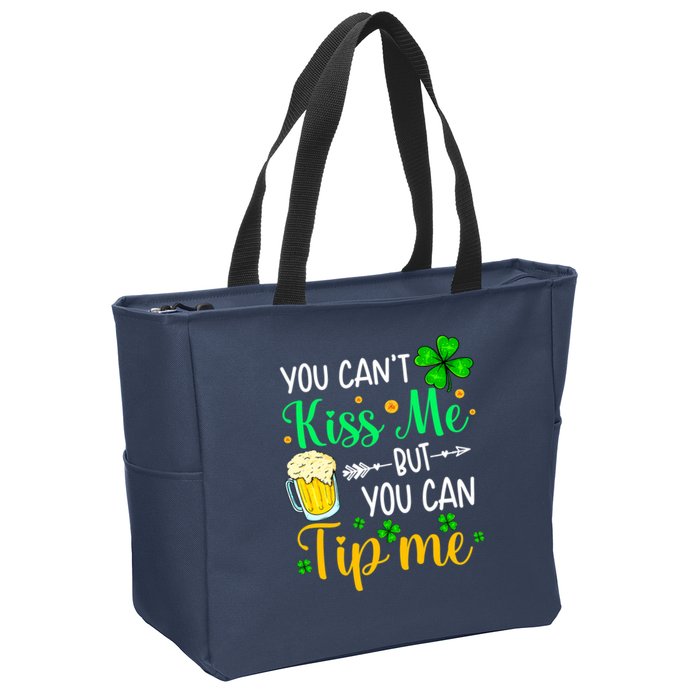St Patrick's Day Lucky Shamrock Waitress Bartender Waiter Zip Tote Bag