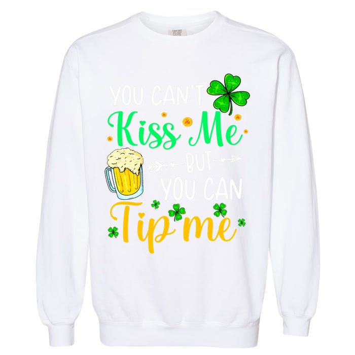 St Patrick's Day Lucky Shamrock Waitress Bartender Waiter Garment-Dyed Sweatshirt