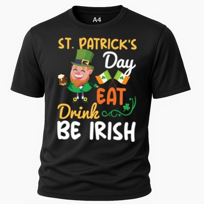 St Patricks Day Eat Drink And Be Irish Funny Leprechaun Performance Shirt
