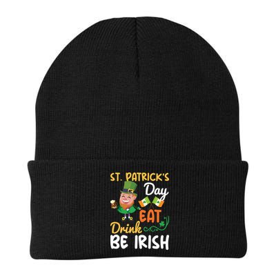St Patricks Day Eat Drink And Be Irish Funny Leprechaun Beanie