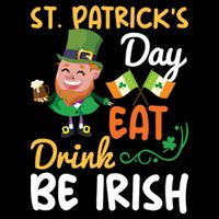 St Patricks Day Eat Drink And Be Irish Funny Leprechaun Drawstring Bag