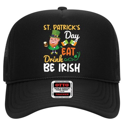 St Patricks Day Eat Drink And Be Irish Funny Leprechaun Trucker Hat