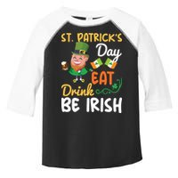 St Patricks Day Eat Drink And Be Irish Funny Leprechaun Toddler Fine Jersey T-Shirt