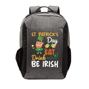 St Patricks Day Eat Drink And Be Irish Funny Leprechaun Vector Backpack