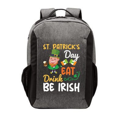 St Patricks Day Eat Drink And Be Irish Funny Leprechaun Vector Backpack