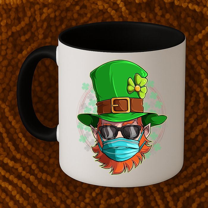 St Patricks Day Quarantined Masked Leprechaun Mug
