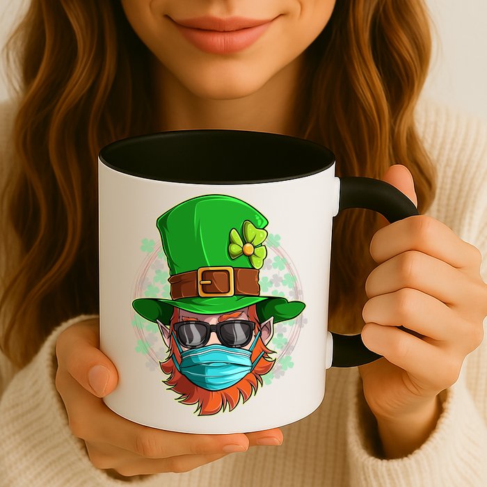 St Patricks Day Quarantined Masked Leprechaun Mug