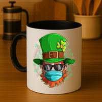 St Patricks Day Quarantined Masked Leprechaun Mug