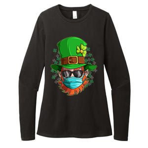 St Patricks Day Quarantined Masked Leprechaun Womens CVC Long Sleeve Shirt