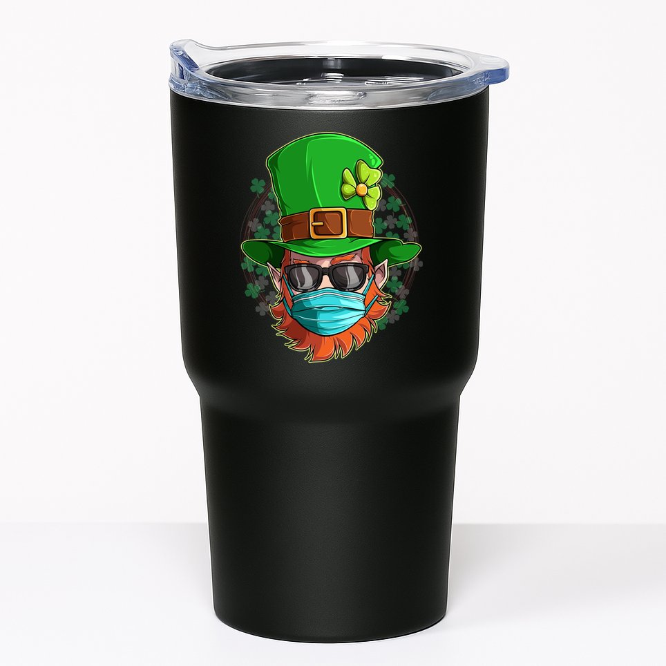 St Patricks Day Quarantined Masked Leprechaun Tumbler