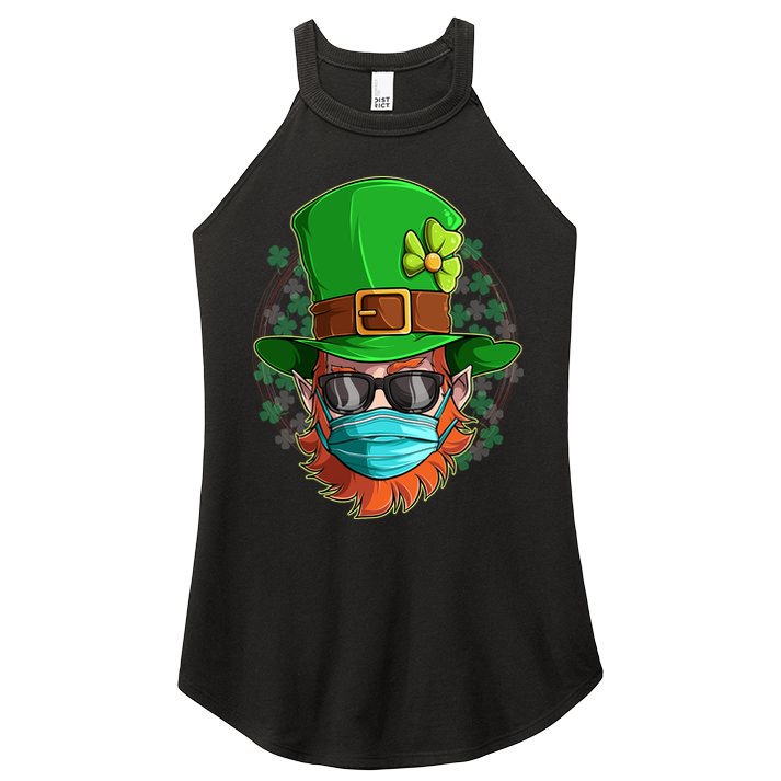 St Patricks Day Quarantined Masked Leprechaun Women's Perfect Tri Rocker Tank