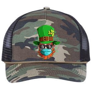 St Patricks Day Quarantined Masked Leprechaun Retro Rope Trucker Hat Cap