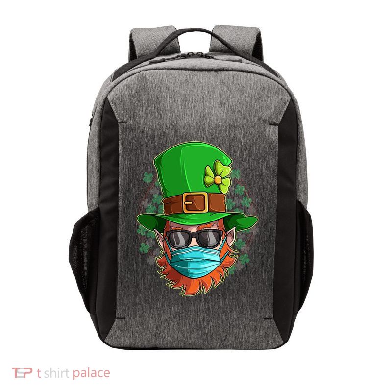 St Patricks Day Quarantined Masked Leprechaun Vector Backpack