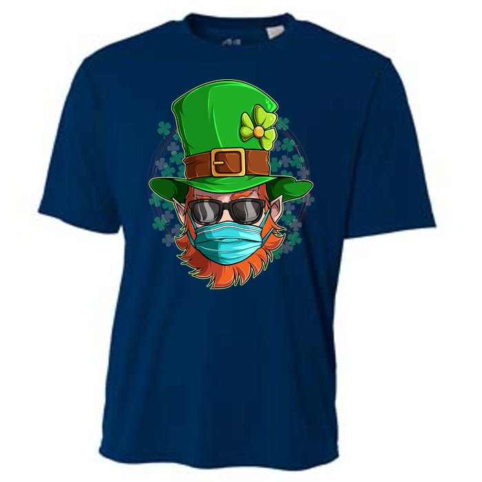 St Patricks Day Quarantined Masked Leprechaun Cooling Performance Crew T-Shirt