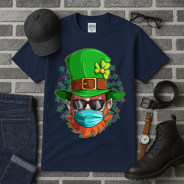 St Patricks Day Quarantined Masked Leprechaun Tall T-Shirt