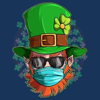 St Patricks Day Quarantined Masked Leprechaun Tall T-Shirt