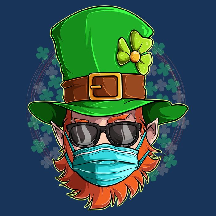 St Patricks Day Quarantined Masked Leprechaun Tall T-Shirt