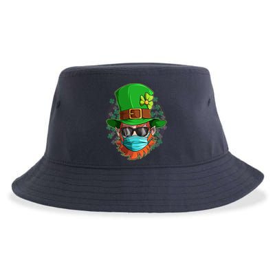 St Patricks Day Quarantined Masked Leprechaun Sustainable Bucket Hat