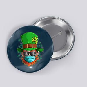 St Patricks Day Quarantined Masked Leprechaun Button