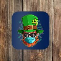 St Patricks Day Quarantined Masked Leprechaun Coaster