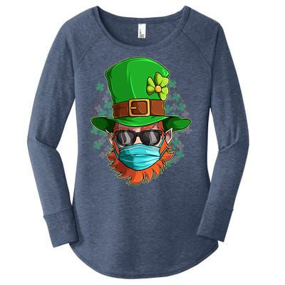 St Patricks Day Quarantined Masked Leprechaun Women's Perfect Tri Tunic Long Sleeve Shirt