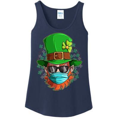 St Patricks Day Quarantined Masked Leprechaun Ladies Essential Tank