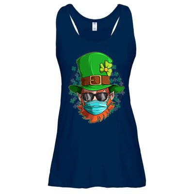 St Patricks Day Quarantined Masked Leprechaun Ladies Essential Flowy Tank