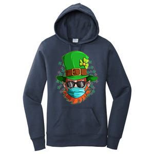 St Patricks Day Quarantined Masked Leprechaun Women's Pullover Hoodie