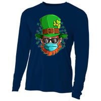 St Patricks Day Quarantined Masked Leprechaun Cooling Performance Long Sleeve Crew