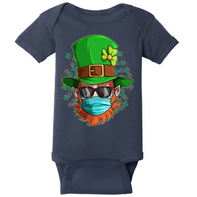 St Patricks Day Quarantined Masked Leprechaun Baby Bodysuit