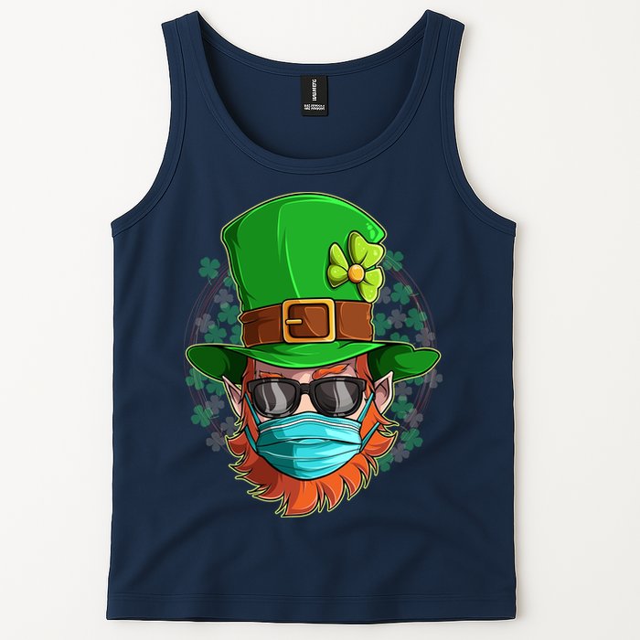 St Patricks Day Quarantined Masked Leprechaun Tank Top