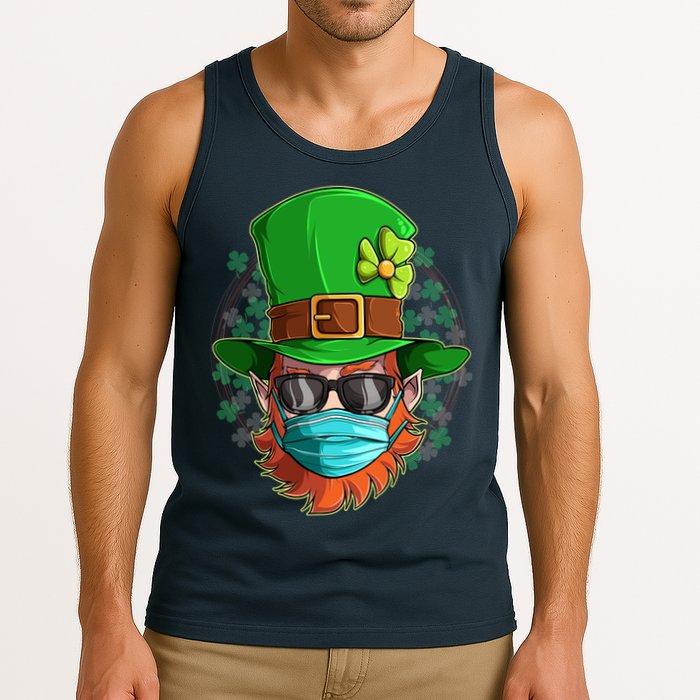 St Patricks Day Quarantined Masked Leprechaun Tank Top