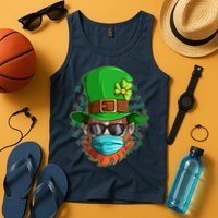 St Patricks Day Quarantined Masked Leprechaun Tank Top