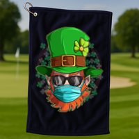 St Patricks Day Quarantined Masked Leprechaun Golf Towel