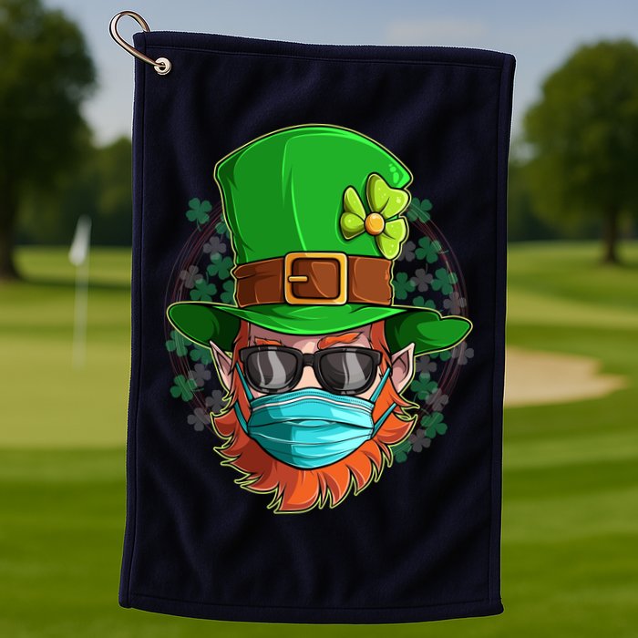 St Patricks Day Quarantined Masked Leprechaun Golf Towel