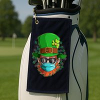 St Patricks Day Quarantined Masked Leprechaun Golf Towel